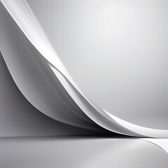 Minimal Abstract Silver Wave Background with Smooth Flowing Lines and Clean Gradient Style, ai