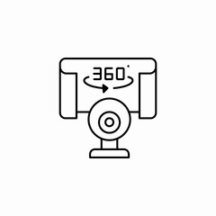360 camera display icon sign vector
