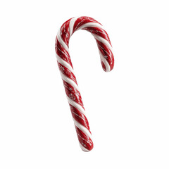 Classic Red and White Candy Cane on Blue Transparent background - Christmas Sweet Treat