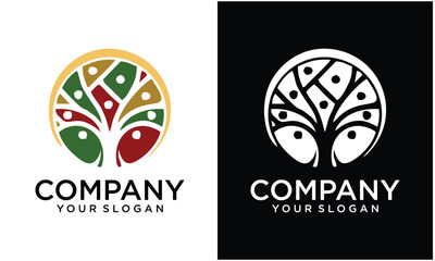 Creative Family Tree And Roots Logo Design. Family Tree Symbol Icon Logo Design Pro Vector