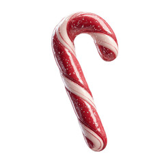 Festive Red and White Candy Cane with Sparkling Sugar Crystals