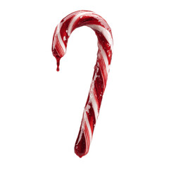 Melted Candy Cane Christmas Sweet Treat with Dripping Red Glaze