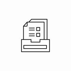 documents tray filing icon sign vector