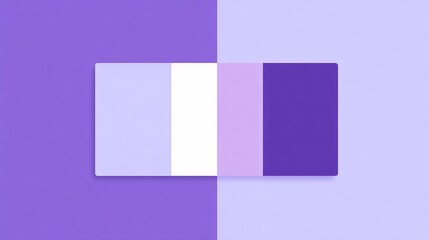 Minimalist geometric abstract background with three overlapping rectangles in shades of purple and white forming clean modern design