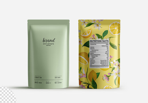 Zip Pouch Bag Food Product Packaging Mockup