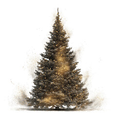 Sparkling Christmas Tree with Golden Glitter Burst
