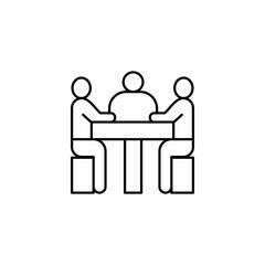 meeting table discussion icon sign vector