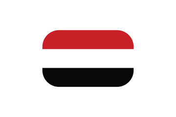 Flag of Yemen round shape, national symbol