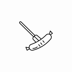 sausage on fork icon sign vector