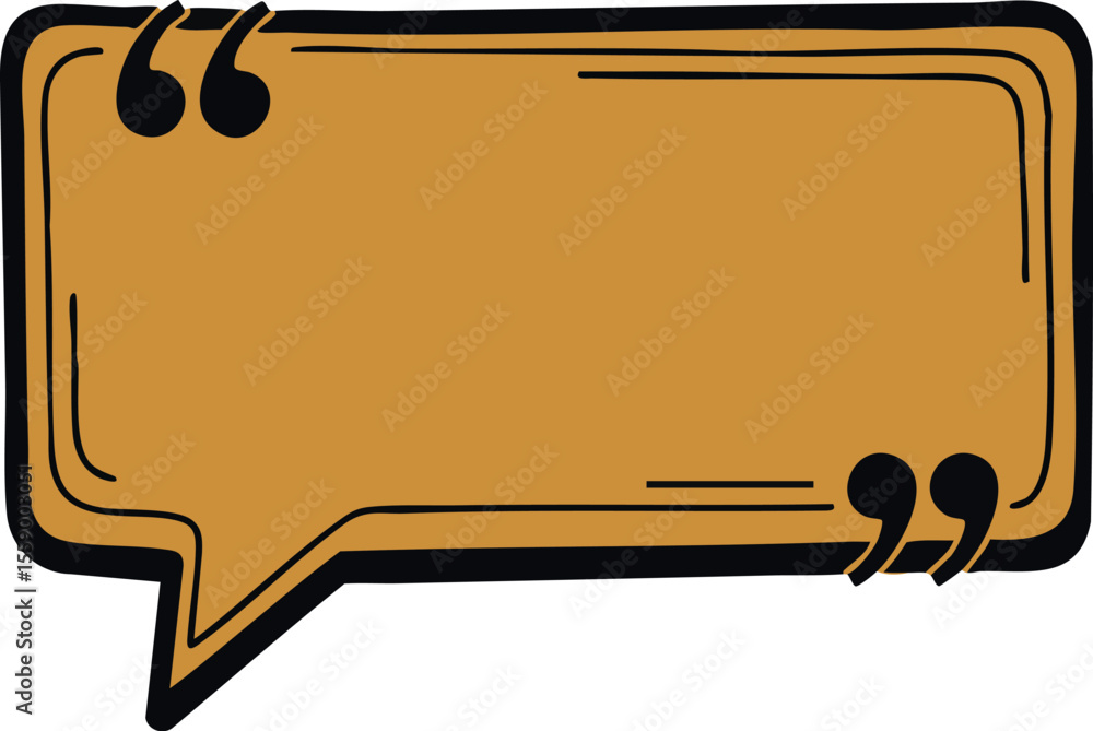 Poster speech bubble vector with quotation marks simple design for communication and dialogue concept illus