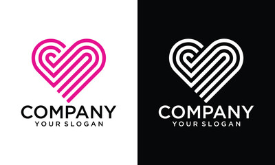 Creative letter S with love logo icon design vector design template inspiration 