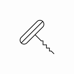 wine bottle opener icon sign vector