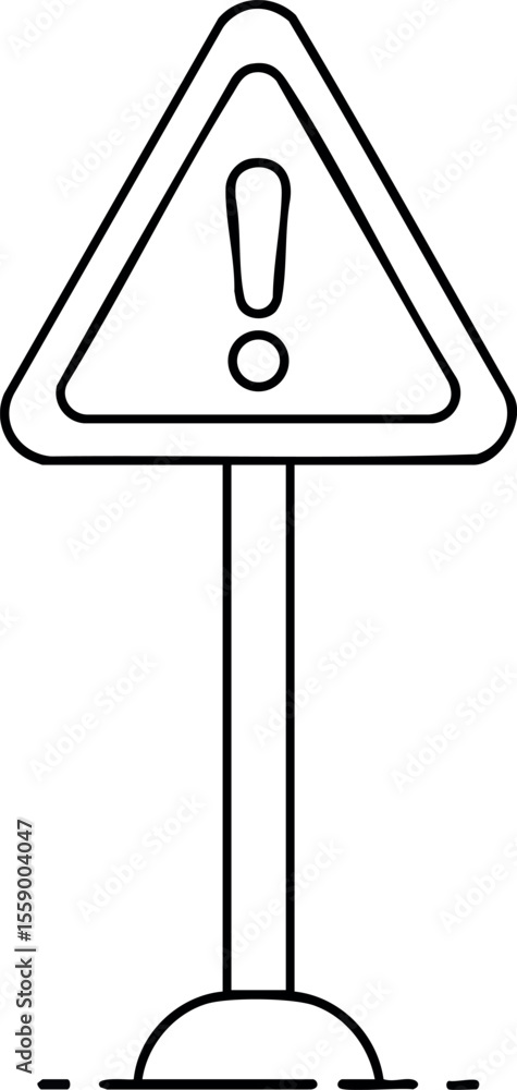 Poster warning sign with exclamation mark symbol vector outline design for alert and caution messages
