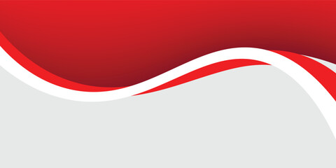 wavy red and white abstract vector background with copy space for text.