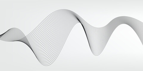 Abstract vector banner with grey wavy lines