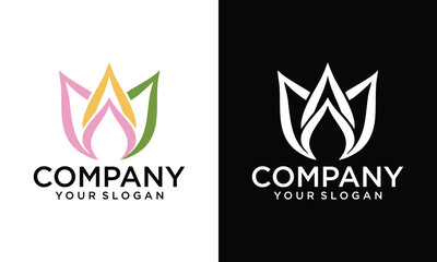 Creative Lotus flower. Contour vector illustration for packaging, corporate identity, labels, postcards, invitations.
