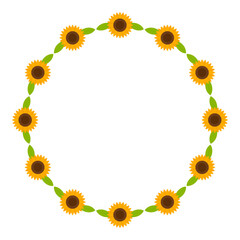 ひまわり　円　丸　フレーム