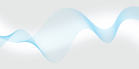 Abstract blue wave vector banner template