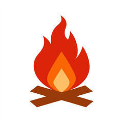 Bonfire clipart for camping on transparent background for web and graphic design