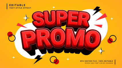Super sale promotion 3d editable text effect template