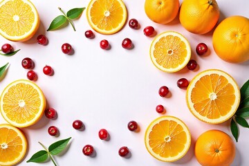 Citrus and cranberry fruit arrangement
