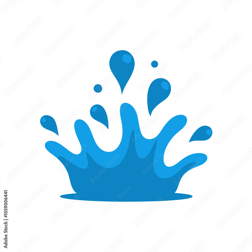 Poster bursting splash from water surface with droplet on transparent background for web and graphic design