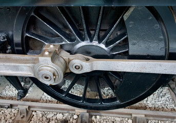 wheels of a steam locomotive