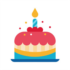 Celebration cake graphic illustration on transparent background for web and graphic design