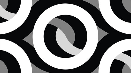 Abstract geometric design with overlapping arcs and shapes in monochrome color palette