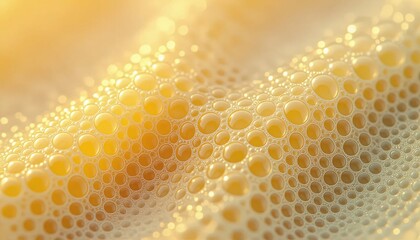 Golden bubbly surface shimmering liquid