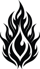 Black flame tattoo and pattern with PNG, JPEG