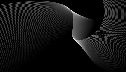 design of flowing lines and curves created against a dark background
