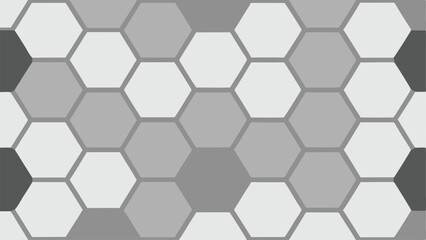 Abstract geometric hexagonal pattern in grayscale with seamless repeating transparency