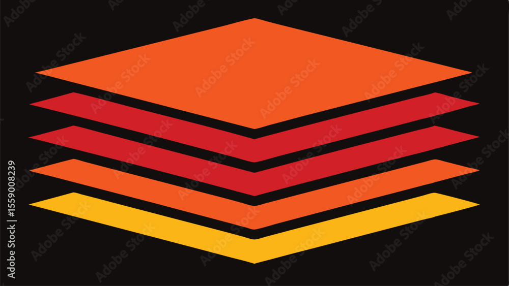 Poster abstract geometric illustration of colorful shapes with transparency and vertical composition
