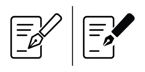 Signature and Agreement Icon: An icon illustrates the concepts of signing a document, using minimalist line art to showcase a pen poised above a form.
