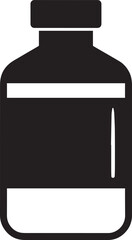 Vaccine Bottle Vector | Flat Black Silhouette Illustration Vector Format