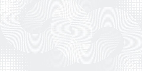 Abstract white glowing geometric lines on gray background. Modern shiny blue circle lines pattern. Futuristic technology concept. Suit for cover, poster modern