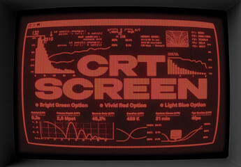 CRT Screen Text Effect Mockup