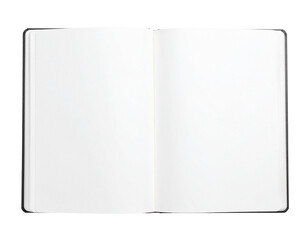 Open blank notebook or journal, isolated on white.
