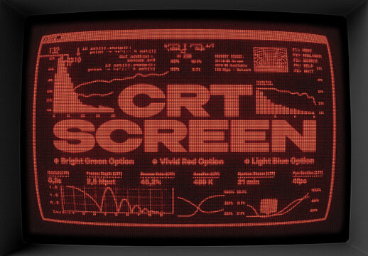 CRT Screen Text Effect Mockup