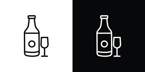 Vodka icon in thin stroke and flat style.