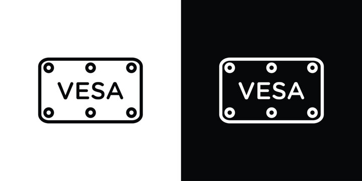 Vesa icon in thin stroke and flat style.