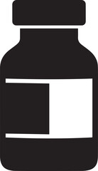 Vaccine Bottle Vector | Flat Black Silhouette Illustration Vector Format