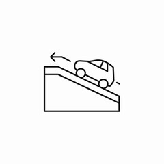 car on incline icon sign vector