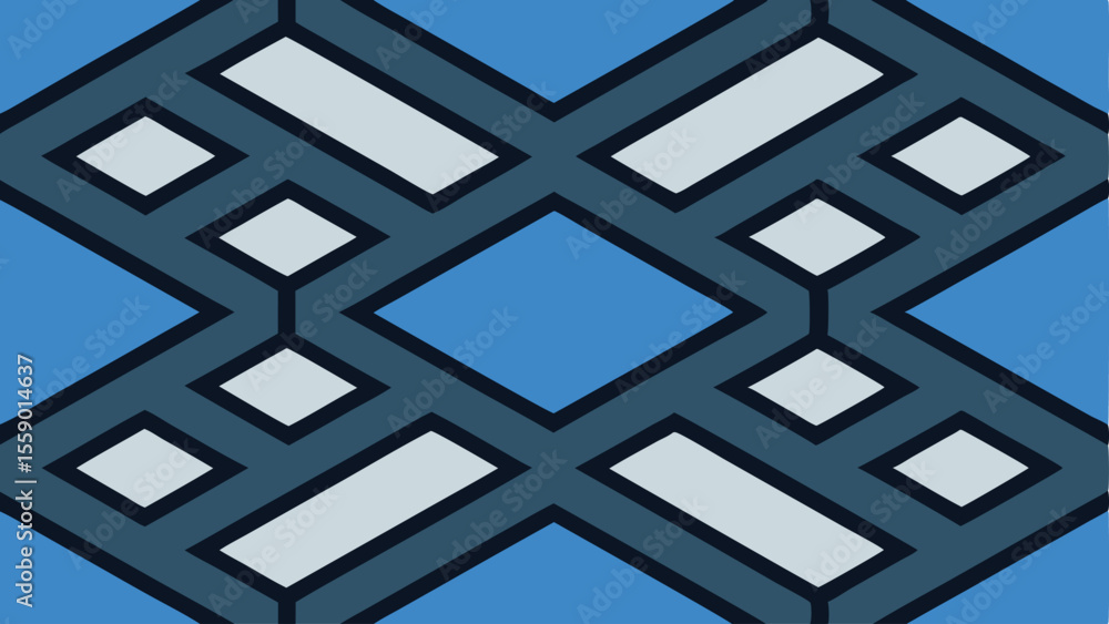 Poster abstract geometric pattern in blue and gray colors with vector graphic design