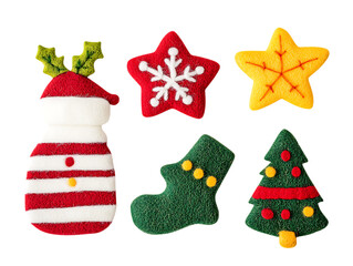 Christmas Felt Shapes on Transparent png