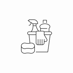 cleaning supplies bucket icon sign vector