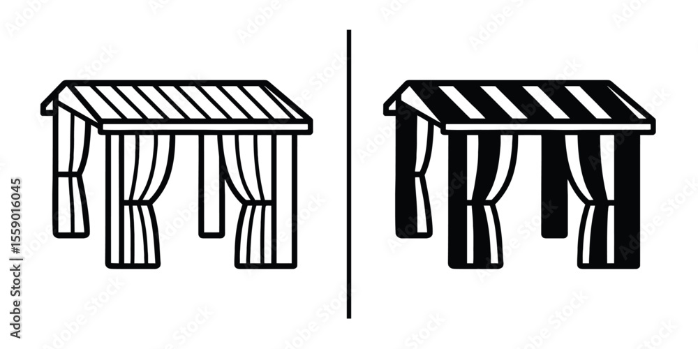 Poster gazebo in harmony: a symmetrical composition presents a gazebo in both positive and negative spaces.
