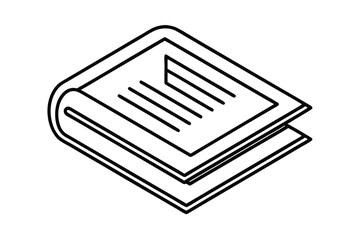 Open Book Illustration  A Simple Line Drawing of a Textbook
