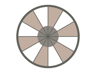 Round lucky wheel with 12 segmentation. Jackpot concept, lottery, spin round drum, roulette, gamble, pie chart banner, Template, diagram. Flat Vector illustration.